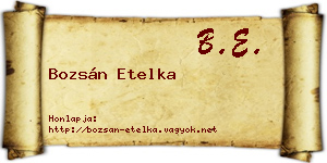 Bozsán Etelka névjegykártya