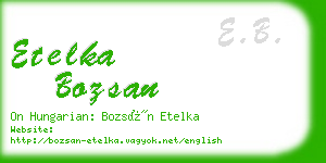 etelka bozsan business card